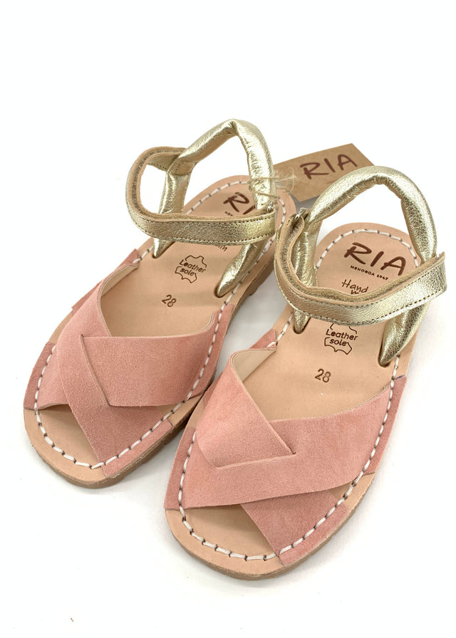 Minorchine Carrara sandals for girls in natural leather