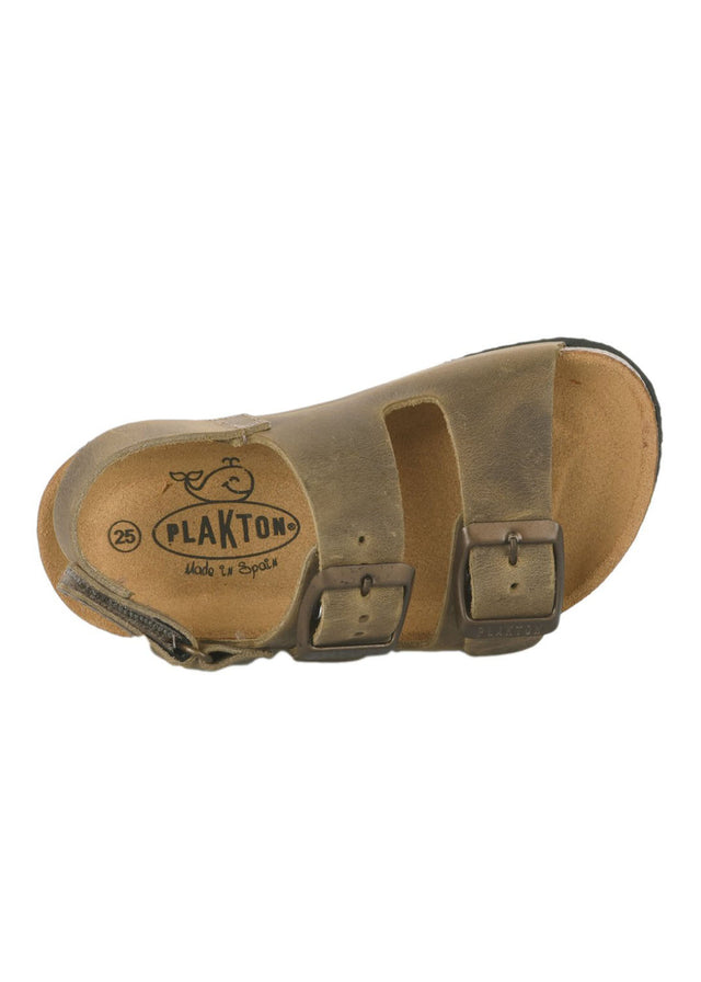 Poli Khaki ergonomic sandals for children in cork and natural leather