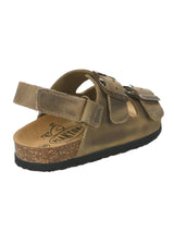 Poli Khaki ergonomic sandals for children in cork and natural leather