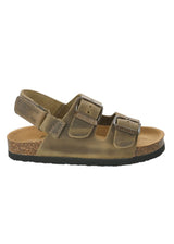 Poli Khaki ergonomic sandals for children in cork and natural leather