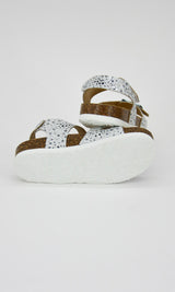 Select Glitter ergonomic sandals for girls in cork and natural leather