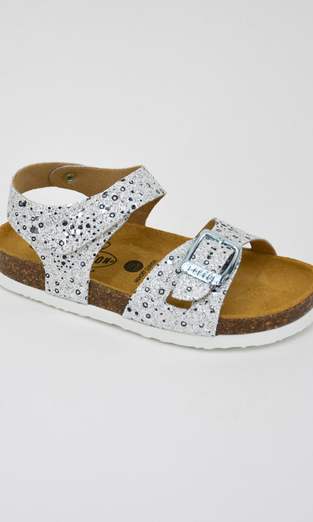 Select Glitter ergonomic sandals for girls in cork and natural leather