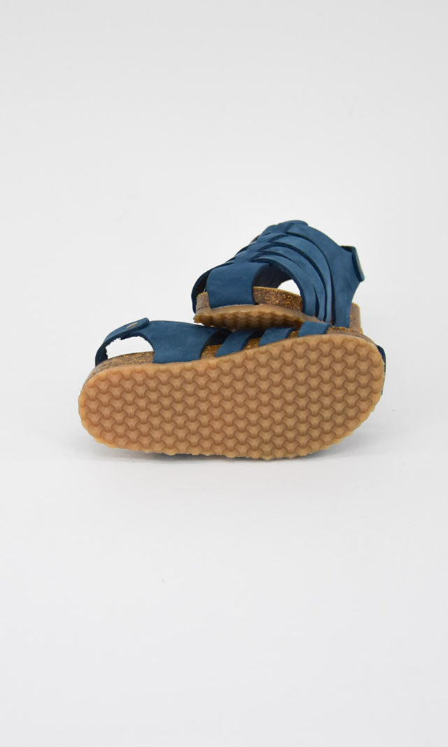 Pan Nobuck sandals for first steps in cork and natural leather