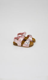 Petra Lumier sandals for first steps girls in cork and natural leather