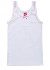 Ribbed tank top for girls with lace in pure organic cotton