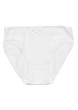 Girls' briefs with crochet lace in pure organic cotton