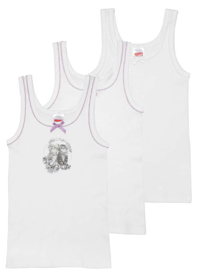 Kitty pure organic cotton tank tops for girls 3 pcs