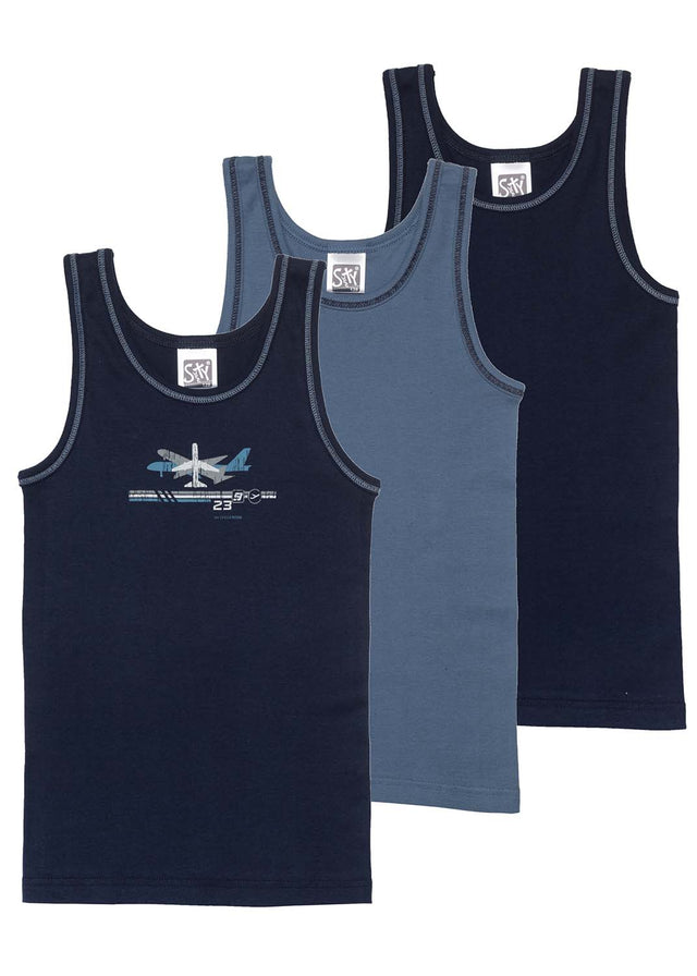 Boys' tank tops 3 pcs Pure organic cotton planes