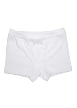 White boxers for boys in pure organic cotton