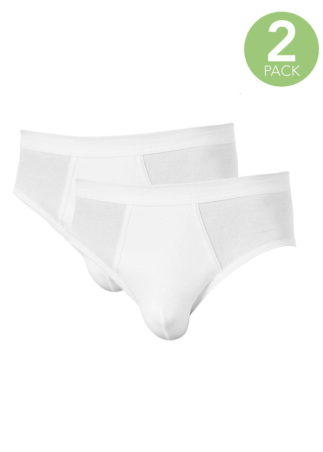 White briefs 2 pieces for men in pure organic cotton