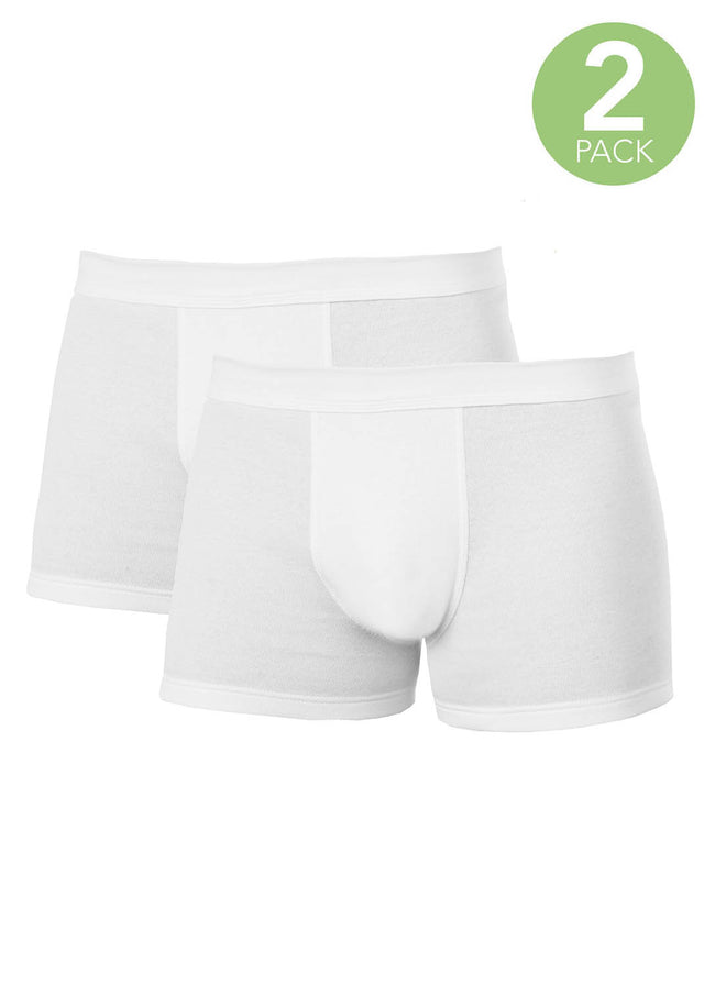 White boxers 2 pieces for men in pure organic cotton