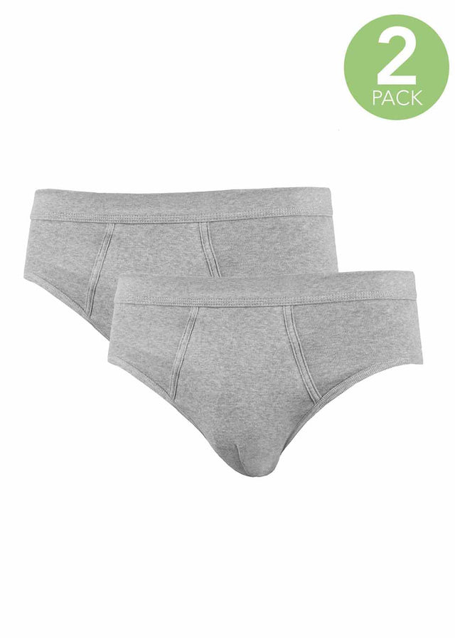 Gray briefs 2 pieces for men in pure organic cotton