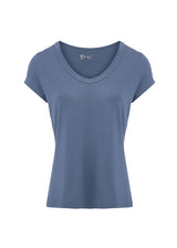 T-shirt collo a V da donna in Bamboo