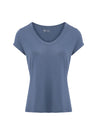 T-shirt collo a V da donna in Bamboo