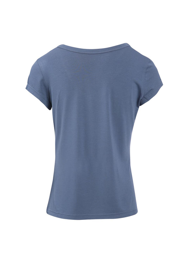 T-shirt collo a V da donna in Bamboo