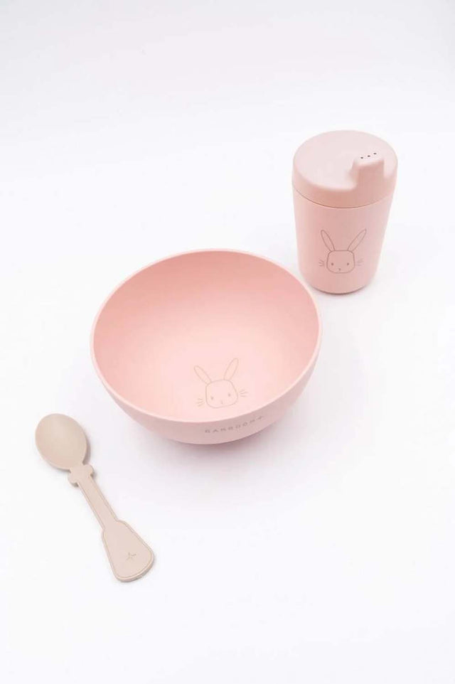 Primo set per la pappa in PLA vegetale - Rosa