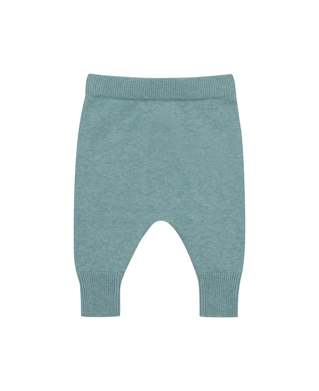 Aqua green Harem trousers for babies in organic cotton and wool