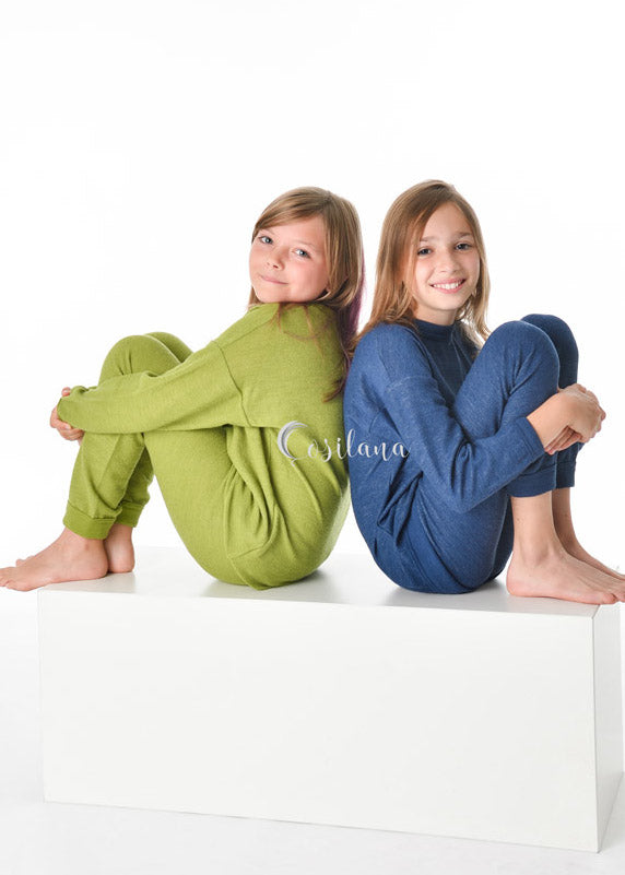 Organic wool terry pajamas for children