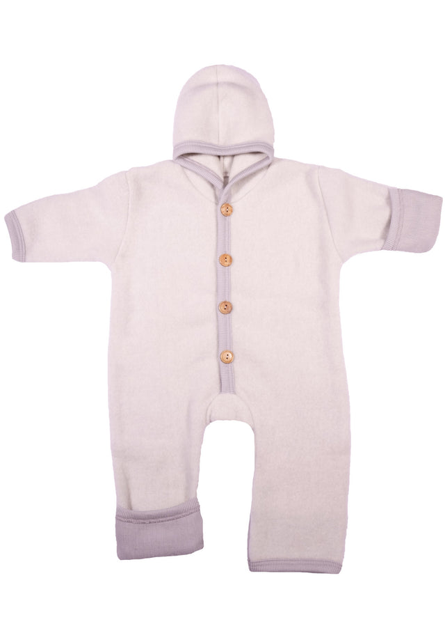 Overall tracksuit for newborns in organic wool and cotton fleece