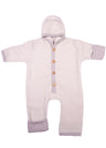 Overall tracksuit for newborns in organic wool and cotton fleece