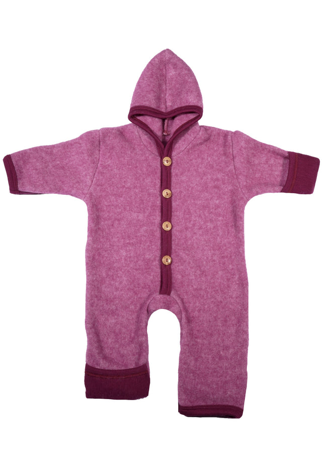 Overall tracksuit for newborns in organic wool and cotton fleece