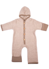 Overall tracksuit for newborns in organic wool and cotton fleece