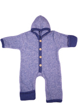 Overall tracksuit for newborns in organic wool and cotton fleece