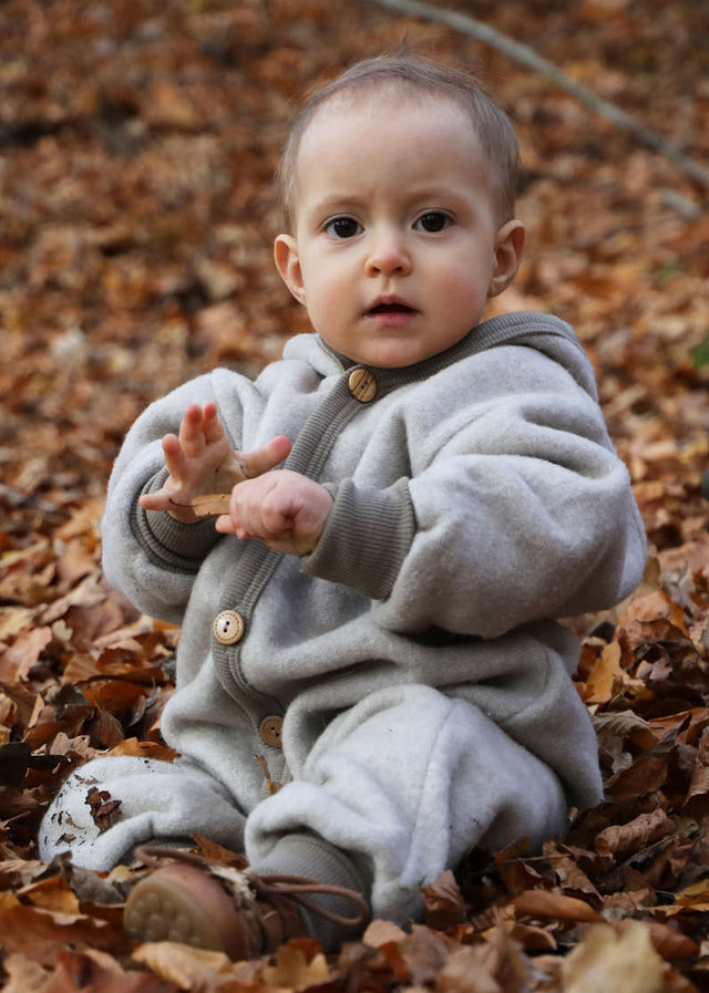 Overall tracksuit for children in organic wool and cotton fleece