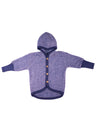 Children's jacket in organic wool and cotton fleece