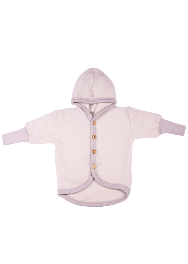 Children's jacket in organic wool and cotton fleece