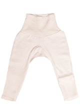 Foot cover trousers for babies in organic wool and silk