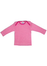 Long sleeve shirt for children in organic wool and silk