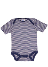 Short sleeve bodysuit for babies in organic wool and silk