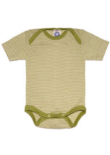 Short sleeve bodysuit for babies in organic wool and silk