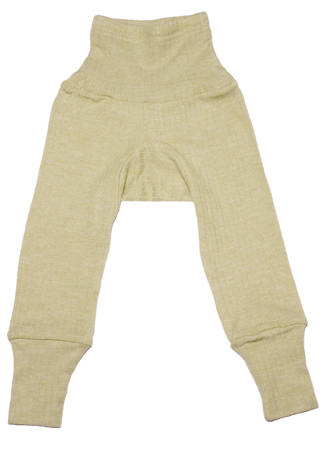 Pantaloni con fascia per bambini in lana, cotone bio e seta