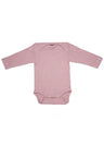 Long-sleeved bodysuit for newborns in wool, organic cotton and silk