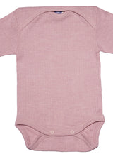 Long-sleeved bodysuit for newborns in wool, organic cotton and silk