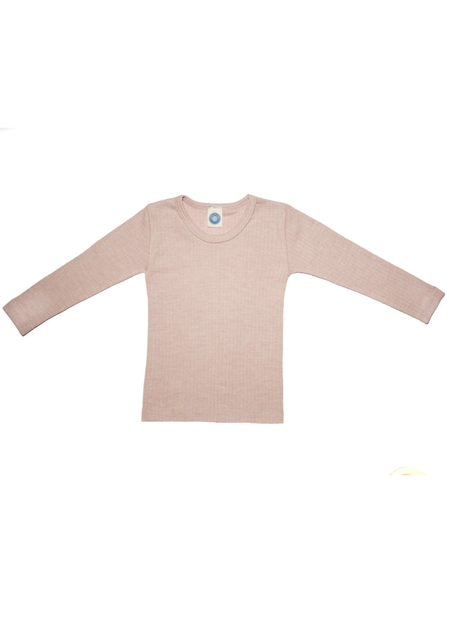 Long sleeved sweater for children in wool, organic cotton and silk