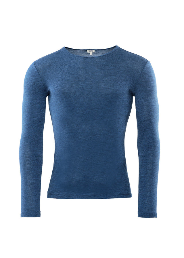 Liam MidBlue Men's Sweater in Organic Wool and Organic Cotton