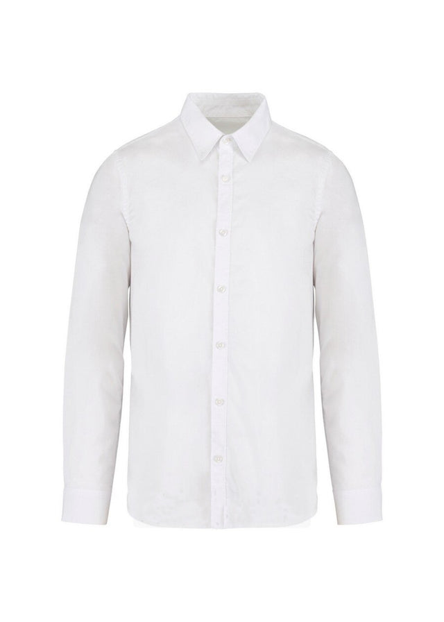 Camicia washed Bianco da uomo in puro cotone biologico