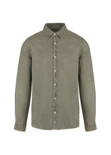 Camicia Washed Pale Khaki da uomo in puro cotone biologico