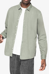 Camicia Washed Pale Khaki da uomo in puro cotone biologico