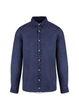 Camicia Washed Navy da uomo in puro cotone biologico