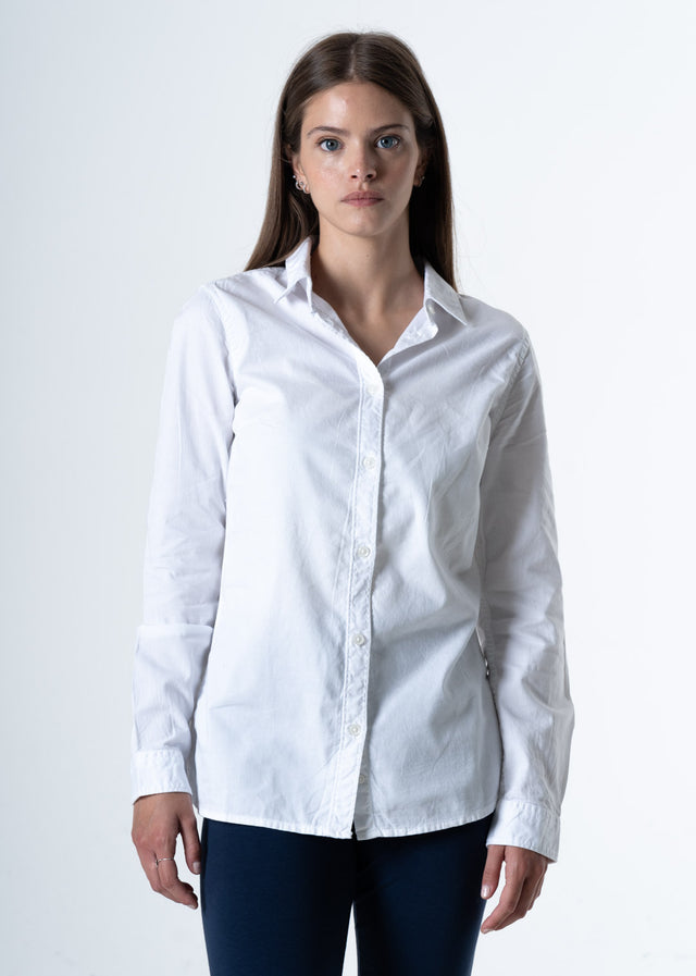 Camicia washed Bianco da donna in puro cotone biologico