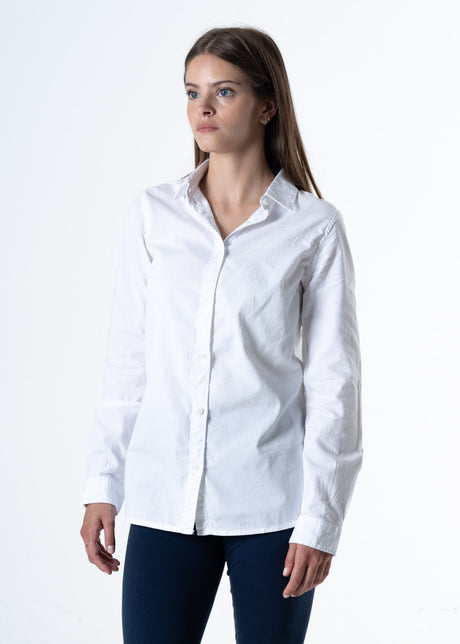 Camicia washed Bianco da donna in puro cotone biologico