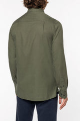 Washed Khaki men's shirt in Lyocell TENCEL and organic cotton