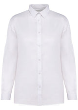 Camicia Washed Bianco da donna in Lyocell TENCEL e cotone bio