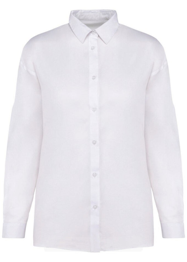 Camicia Washed Bianco da donna in Lyocell TENCEL e cotone bio