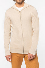 Pullover cappuccio Beige da uomo in  Lyocell TENCEL e cotone bio