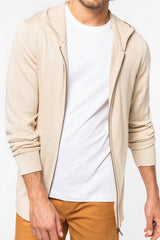 Pullover cappuccio Beige da uomo in  Lyocell TENCEL e cotone bio